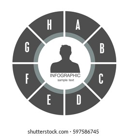 Infographic Circle Chart Using For Presentation Or Business