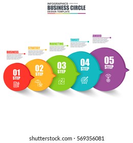 Infographic circle data visualization vector design template. Can be used for steps, options, business processes, workflow, diagram, flowchart concept, timeline, marketing icons, info graphics.