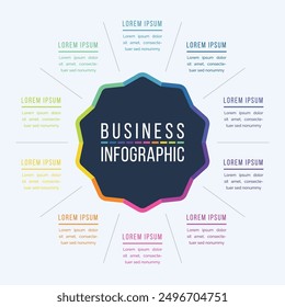 Infographic circle design 10 Steps, objects, elements or options infographic business information template