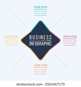 Infographic circle design 4 Steps, objects, elements or options infographic business information template