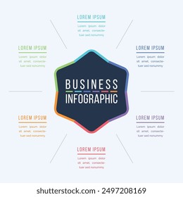 Infografía de diseño de círculos 6 Pasos, objetos, Elementos u opciones infografía de información comercial Plantilla