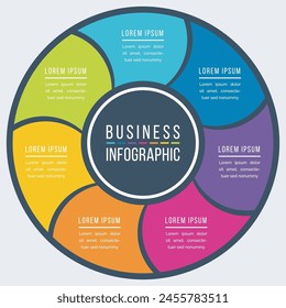 Infographic circle design 7 Steps, objects, elements or options business infographic colorful template for business information