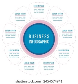 Infographic circle design 9 steps, objects, options or elements business information template
