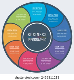 Infographic circle design 9 Steps, objects, elements or options business infographic colorful template for business information