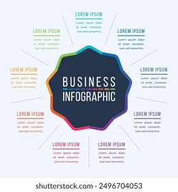 Infographic circle design 9 Steps, objects, elements or options infographic business information template