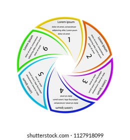 The Infographic circle design template has six options.