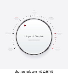 Infographic Circle Dial Knob Template. Vector illustration