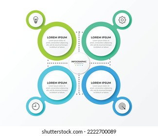 Infographic circle element template can be used for workflow layout diagram number options web design Infographic business concept with 4 option parts steps or processes