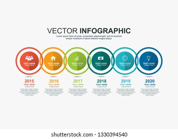 Infographic circle elements timeline process chart template