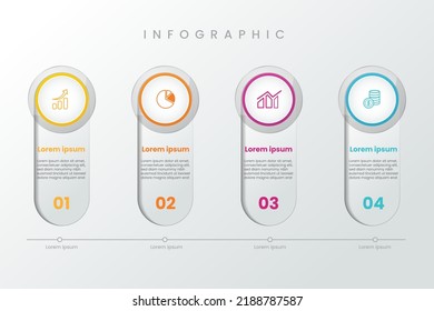 Infographic circle label glass with options processes