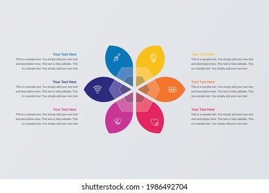 Infographic circle pentagon flowchart template vector image 6