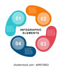 Infographic circle template with 4 steps, parts, options, sectors or stages. Can be used for graph, pie chart, workflow layout, cycling diagram, brochure, report, presentation, web design.