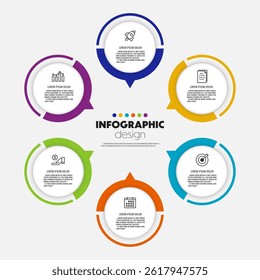 Infographic circle template diagrame. Business concept 5 step for presentation