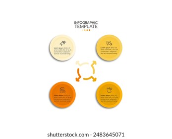 Infographic circle template with icons and 4 options or steps.