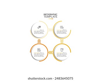 Infographic circle template with icons and 4 options or steps.