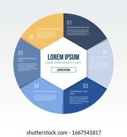 Infographic circle Vector for 6 options, Can be used for presentation graph, infomation, report, Conference Topics, 6 Step options