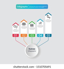 Infographic circle vector, cycle diagram, round graph. Presentation chart. Business concepts, parts, steps, processes. Visualization of infographic data. Startup template. - Vector