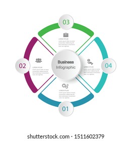 Infographic circle vector, cycle diagram, round graph. Presentation chart. Business concepts, parts, steps, processes. Visualization of infographic data. Startup template. - Vector
