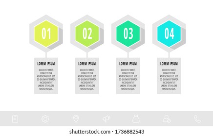 círculos infográficos con 4 pasos, flechas. Plantilla de vectores. Se puede utilizar para diagrama, negocio, diseño de flujo de trabajo, presentaciones, diagrama de flujo, gráfico de información, escala de tiempo, contenido, niveles.