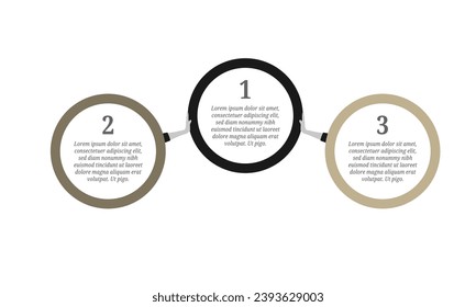 Infographic with circles design with 3 options or steps. Infographics for business concept.