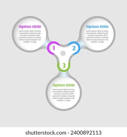 Infographic with circles design with 3 options or steps. Infographics for business concept.