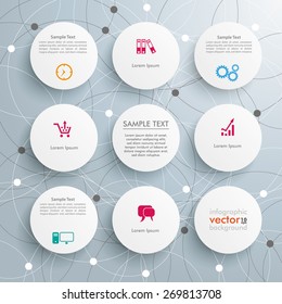 Infographic with circles on the white background. Eps 10 vector file.