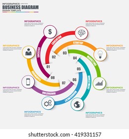 Infographic circular diagram vector design template. Can be used for workflow, cycle layout, business process, chart, infographic banner, teamwork, infographic elements, information infographics.