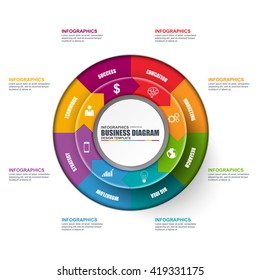 Infographic circular diagram vector design template. Can be used for workflow, cycle layout, business process, chart, infographic banner, teamwork, infographic elements, information infographics.