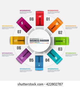 Infographic circular diagram vector design template. Can be used for workflow, cycle layout, business process, chart, infographic banner, teamwork, infographic elements, information infographics.