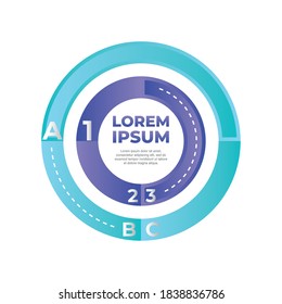 infographic circular element and layout with number and letter vector illustration