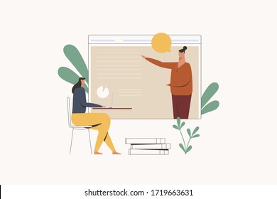 Infographic, Class, Metaphor, Teacher, Modern, Web, Flat, Design, E Learn, Course, Vector, Graphic, Digital, Training, Set, Banner, Abstract, Technology, People, Home, Service, Online, Illustration, S