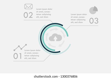 Infographic cloud data timeline, vector eps10