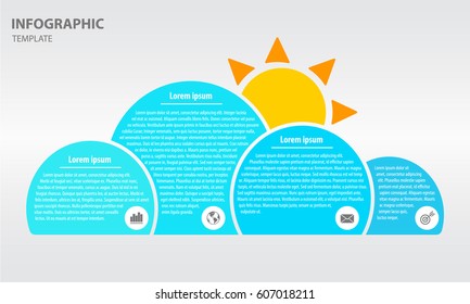 Infographic cloud design template with four option