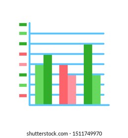 Infographic clustered column line color icon. Record keeping concept. Visual comparison of data. Sign for web page, mobile app, button, logo. Vector isolated element. Editable stroke.