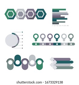 Infographic collection. Business data visualization. Process diagram. Chart graphic elements. without texts. Design. Graphics. Illustration. Business charts. Pie and Comparison Charts. Budget Report