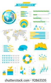 Infographic collection with labels and graphic elements. Vector illustration.