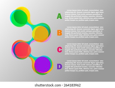 Infographic with color round  for  web design,workflow layout, diagram, options, business documents etc