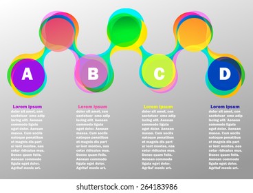 Infographic with color round  for  web design,workflow layout, diagram, options, business documents etc