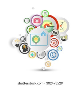 Infographic with colored circles for business vector template.