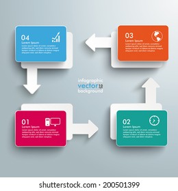 Infographic with colored rectangles on the grey background.  Eps 10 vector file.
