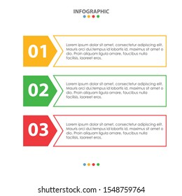 Infographic colorful 3 point banner  text columns vector illustration
