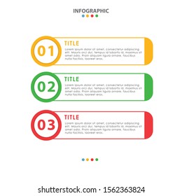 Infographic colorful 3 point banner  text columns vector illustration
