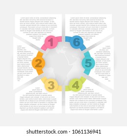 Infographic Colorful Abstract Design on grey background. for use business plan. step process.