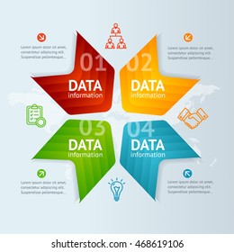 Infographic with Colorful Arrow and Icon. Vector illustration