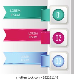 Infographic, Colorful banners - ribbons. Elements  for infographics, graphic design or web banners