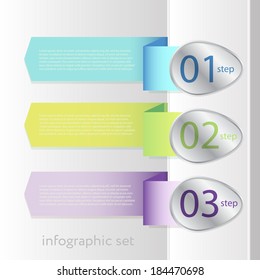 Infographic, Colorful banners - ribbons. Elements  for infographics, graphic design or web banners