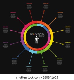 Infographic. Colorful circle with text. Vector