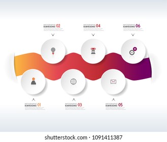Infographic colorful design vector template with icons.
