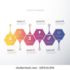 Infographic colorful design vector template with icons.