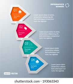 Infographic colorful diagonal array elements